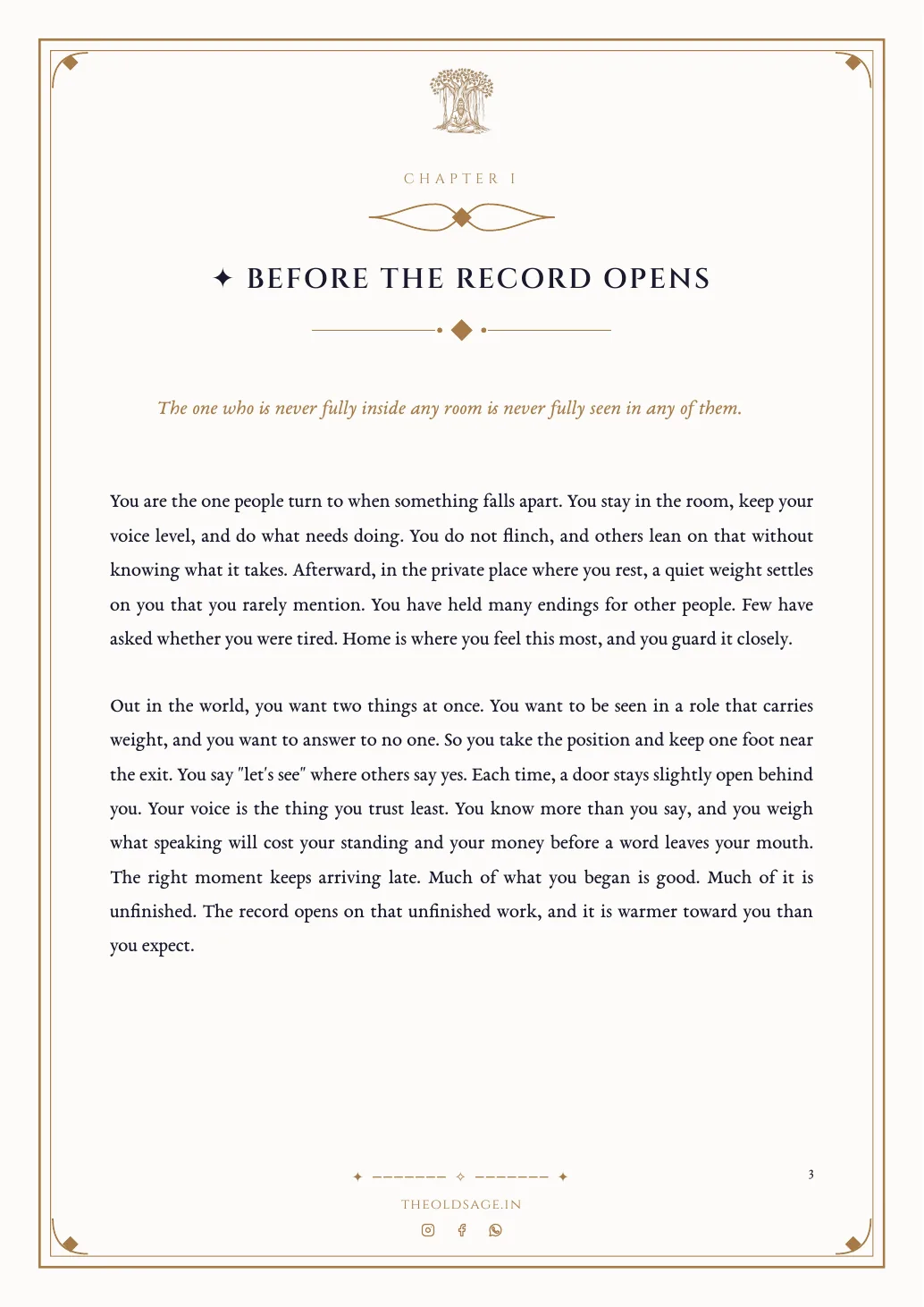 Before the Record Opens