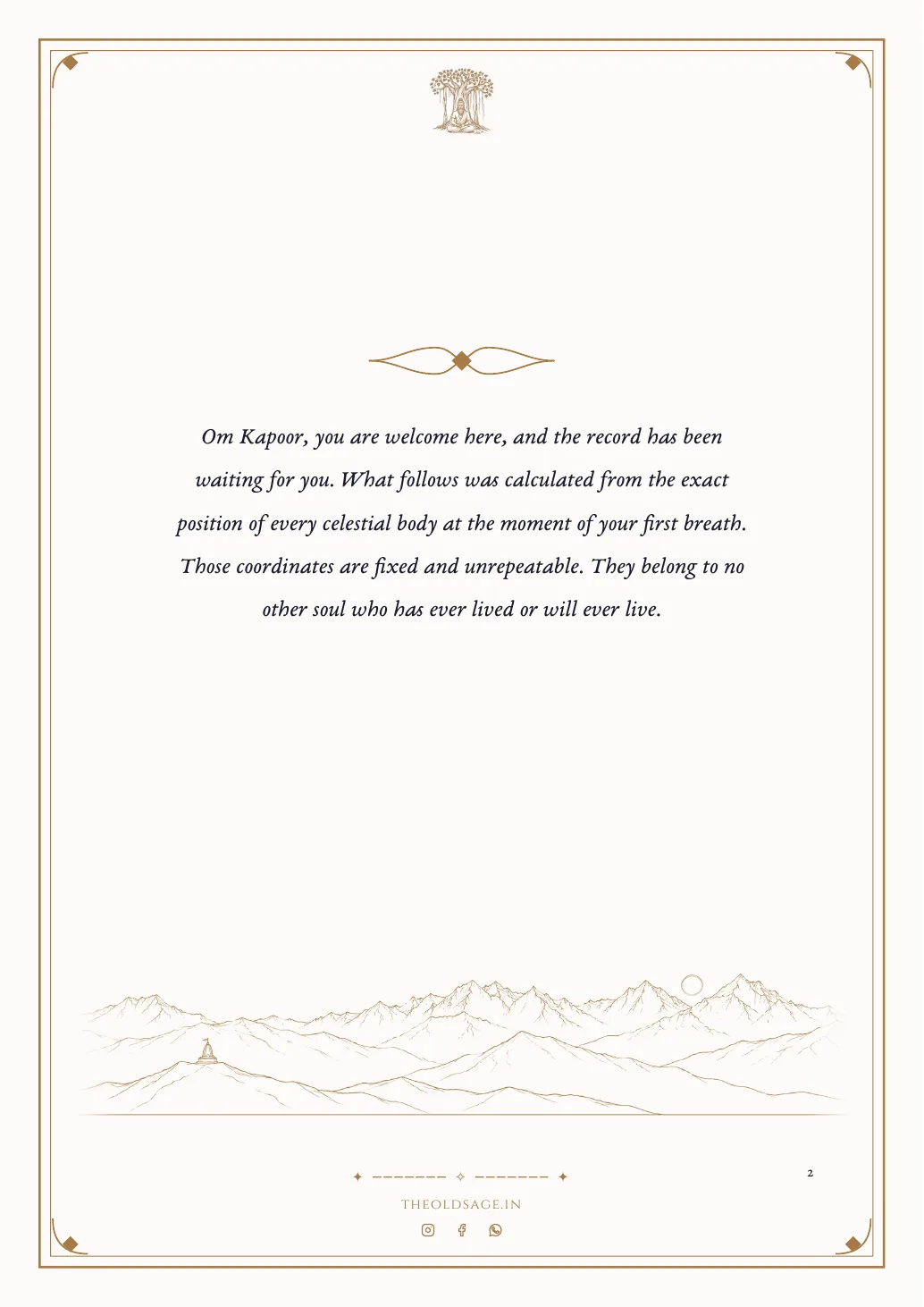 The opening page